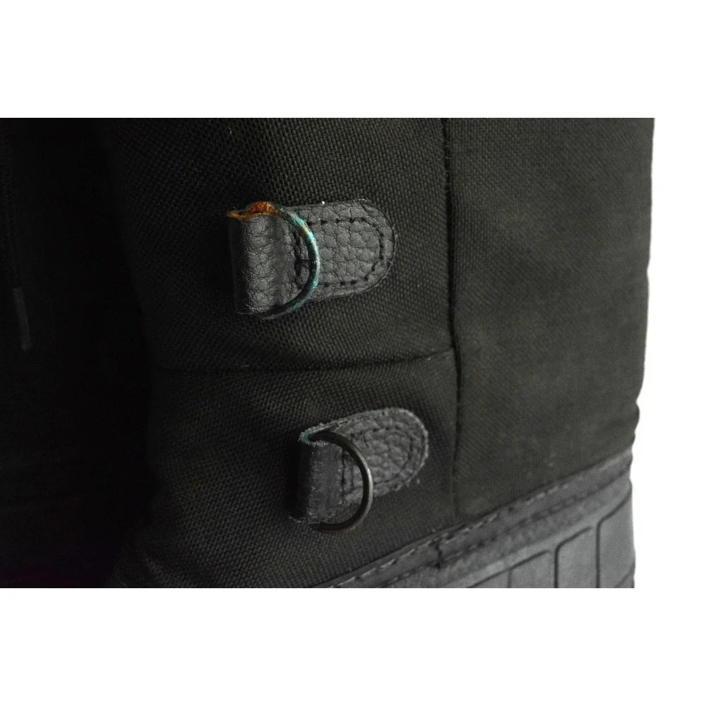 LL Bean Women's Black Canvas Pull On Mid Calf Drawstring Winter Boots Size 7 - Picture 7 of 16